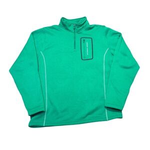 Under Armour Mens Large Green Sherpa Lined 1/4 Zip Fleece Pullover Jacket Large